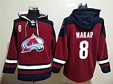 Avalanche 8 Cale Makar Burgundy All Stitched Pullover Hoodie,baseball caps,new era cap wholesale,wholesale hats